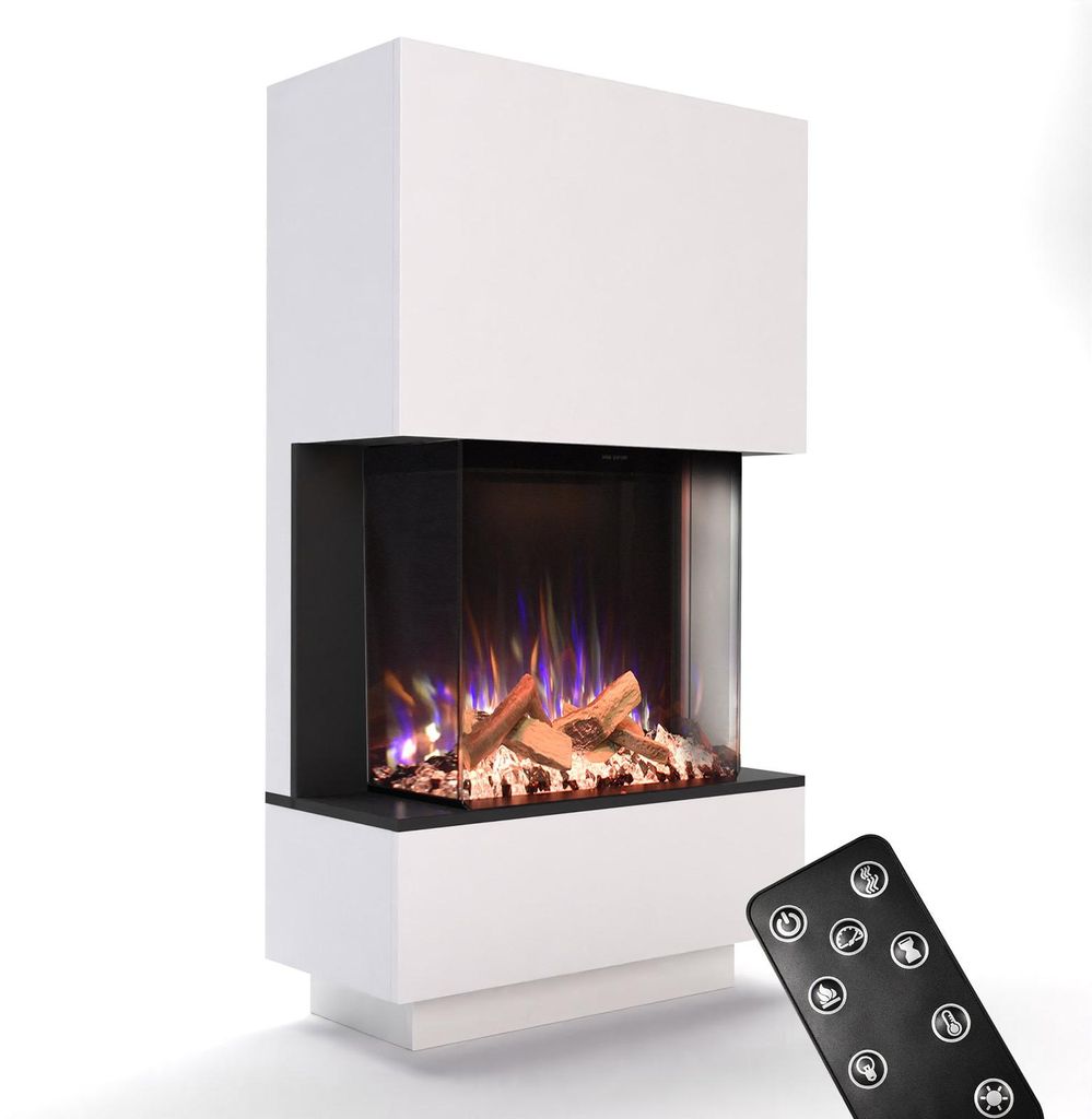 Glow Fire Elektrokamin 'PR14' in Weiss | LED Standkamin in Produktbild 