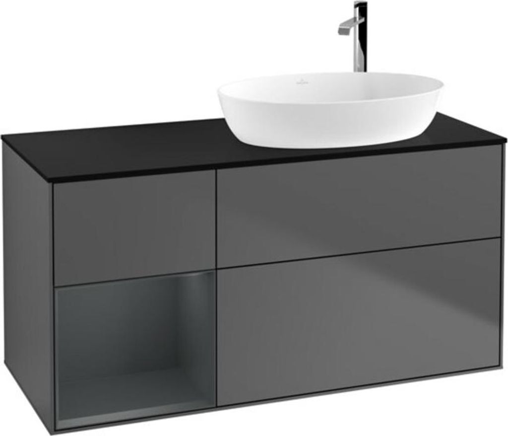 V&B Waschtischunterschrank Finion 120cm, Pl b m, Reg md m Lac, Anthrac. m