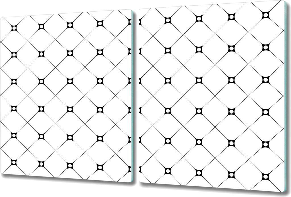 Herd-Abdeckplatte Glas Schneidebrett Ceranfeld-Abdeckung - 2x 40x52 cm - Böhmisches Muster