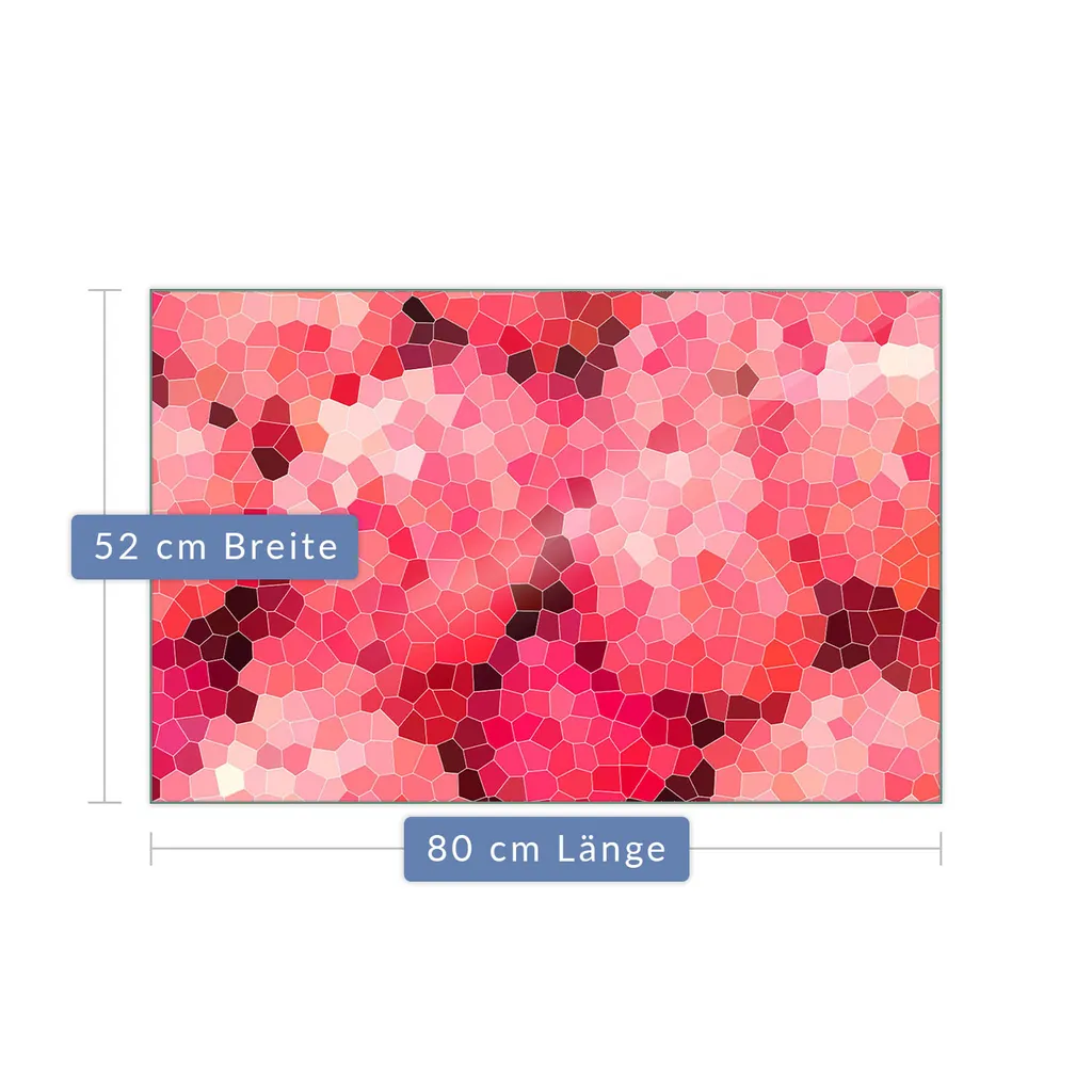 Offerta Copri Piano Cottura Vetro 80x52 Rosa Astratto - Prezzo Speciale - 2