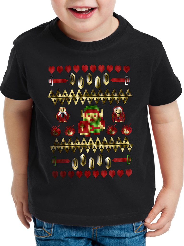 style3 Link Ugly Christmas Sweater Kinder T-Shirt strick pulli weihnachten xmas
