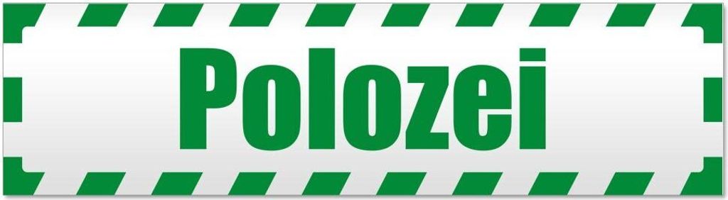 Kiwistar Polozei gestreift Magnetschild Schild magnetisch - 30cm Grün - Magnetfolie für Auto PKW Kfz
