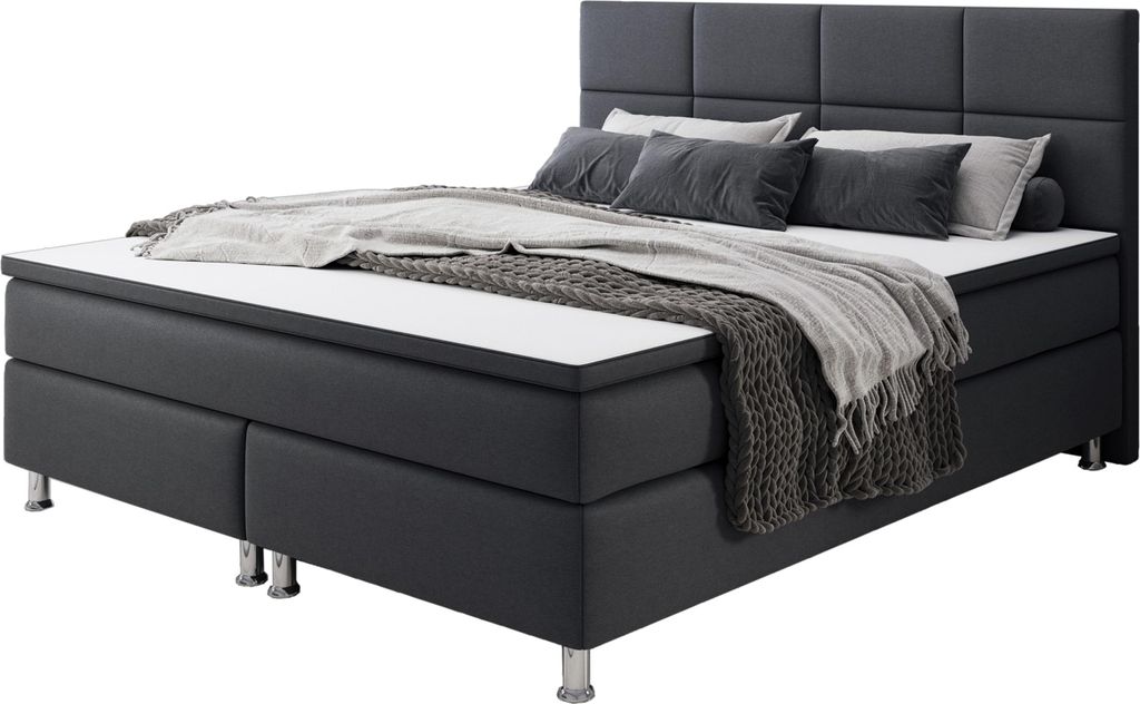 Boxspringbett Rotterdam 180x200 Webstoff, aufliegender Produktbild 
