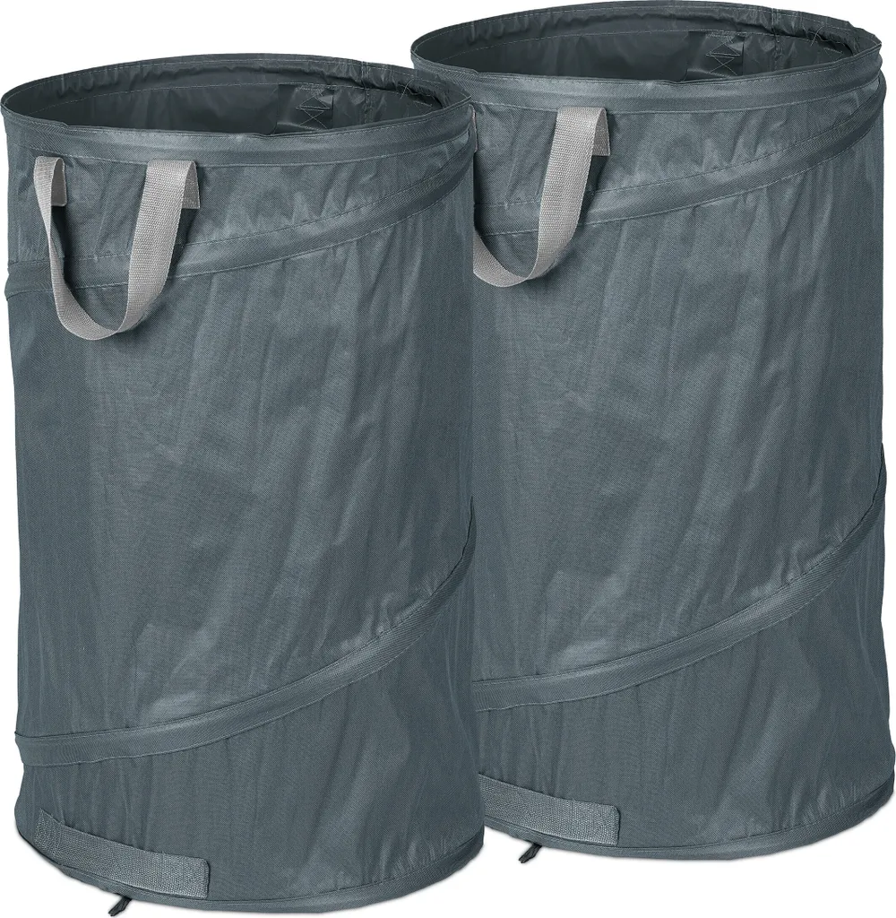 Sac de jardin Pop Up 120L lot de 2 contenants gris pour déchets verts