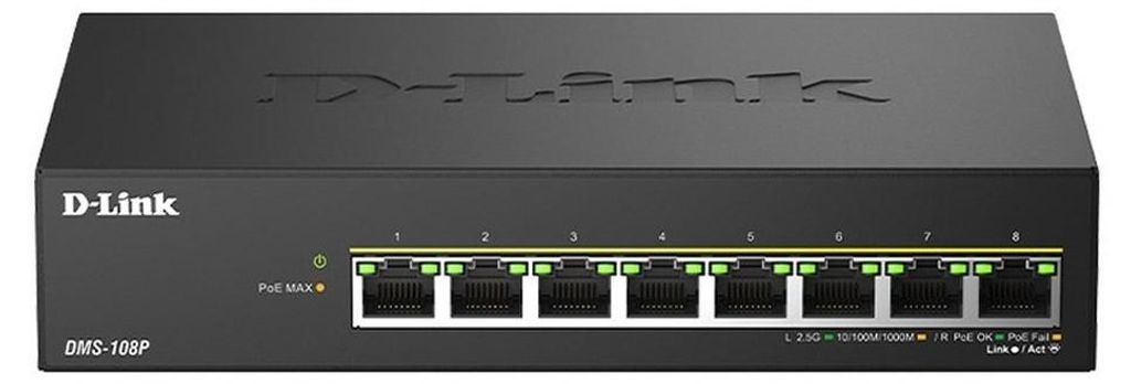 D-Link DMS-108P/E, Nie zarządzany, 2.5G Ethernet Zdjęcie produktu 