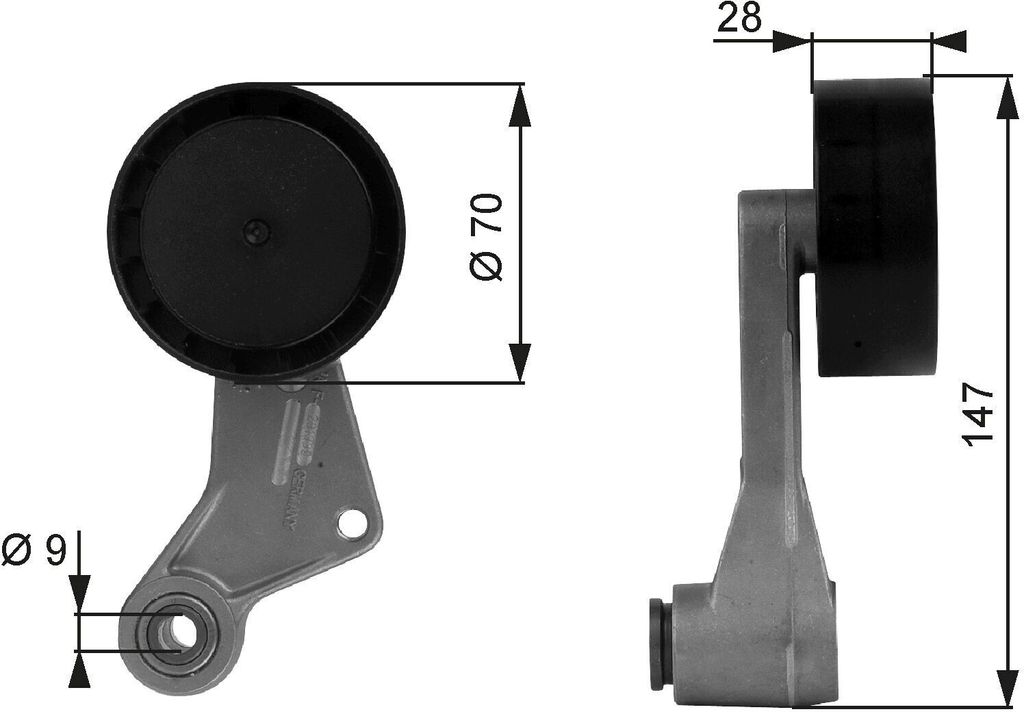 GATES T38065 - OE 11281742013 Spannrolle, Keilrippenriemen für 5er (E39), 7er (E38)