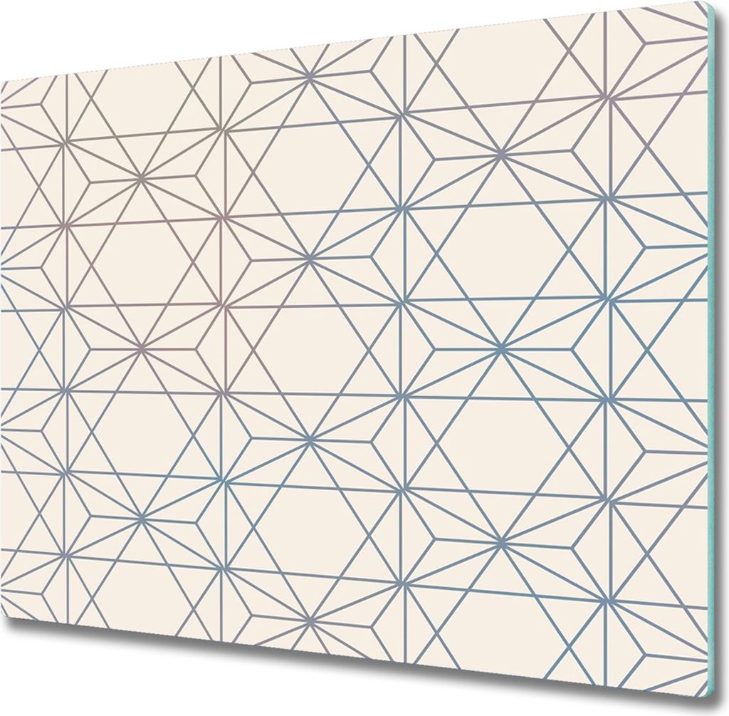 Glas Herdabdeckplatte 60x52 cm Spritzschutz Glasabdeckplatte Schneidebrett Geometrische Figuren