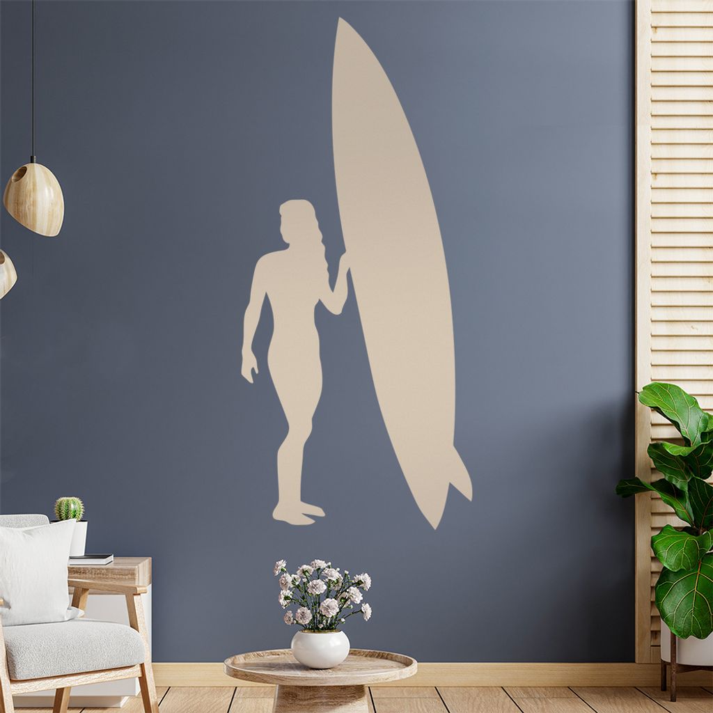 Surfen Wellen Sport Figur Wandtattoo Wandaufkleber Wall Sticker - Dekoration, Küche, Wohnzimmer, Schlafzimmer, Badezimmer