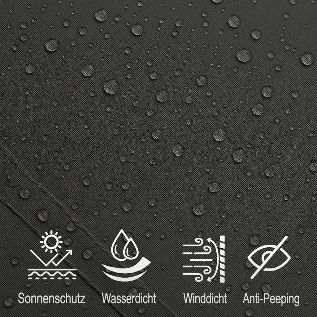 Voile d'ombrage pour camping et balcon gris anthracite imperméable BURI