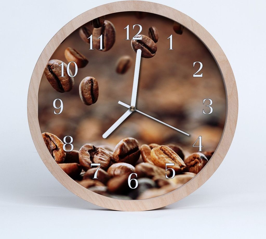 Holzuhr 20fi cm wanduhr - Kaffeebohnen