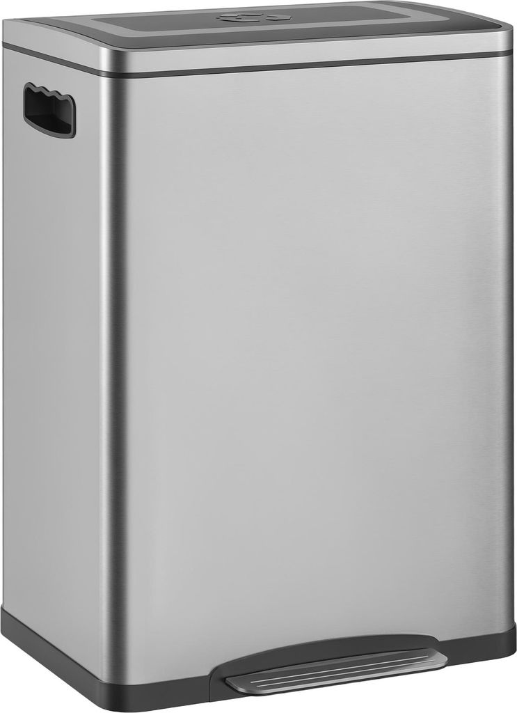 HOMCOM Mülleimer 40L Treteimer mit 2 Inneneimern Deckel und Produktbild 