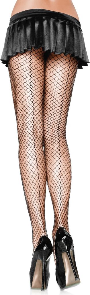 Schwarze Netzstrumpfhose grobmaschig