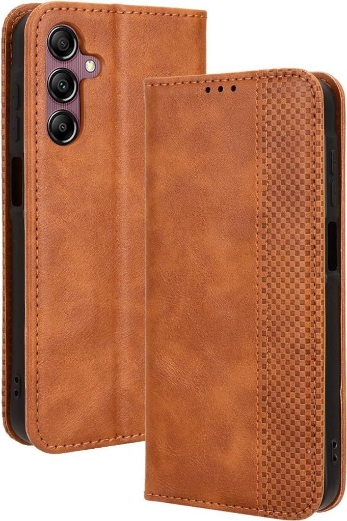 Samsung Galaxy A15 Hülle - Coverup Vintage Style Klapphülle - Braun