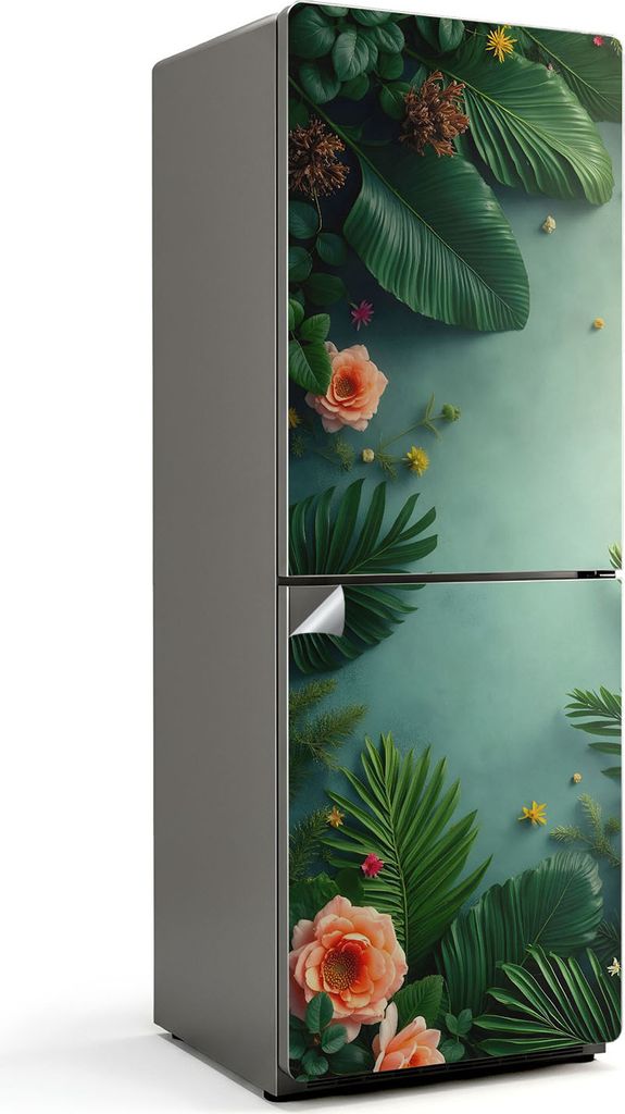 Ein zarter Blumenzweig – Kühlschrank Aufkleber – Klebefolie Kühlschrank – Kühlschrank Nachbildung – Kühlschrankfolie selbstklebend – ...