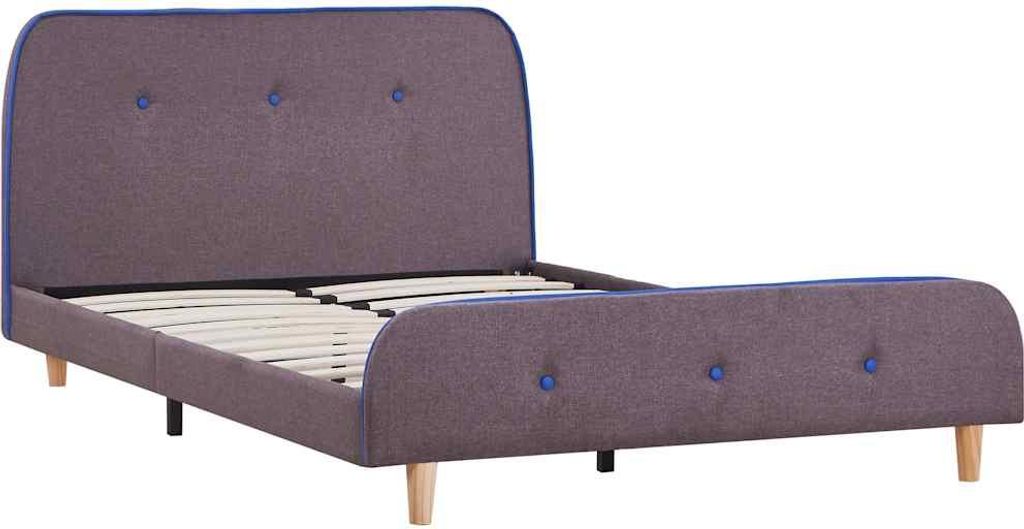 vidaXL Bettgestell ohne Matratze Taupe Stoff 120x190 cm