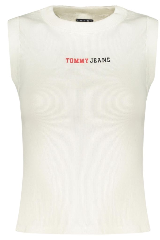 Damen-Tanktop Weiß: Nachhaltiges Trägershirt mit Logo-Print