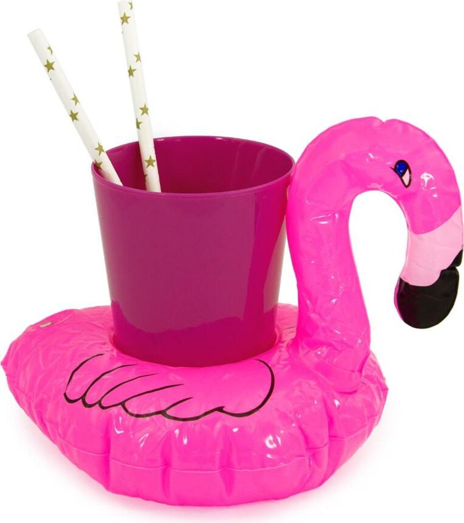 Oblique Unique 5x Schwimmender Flamingo Getränkehalter Produktbild 