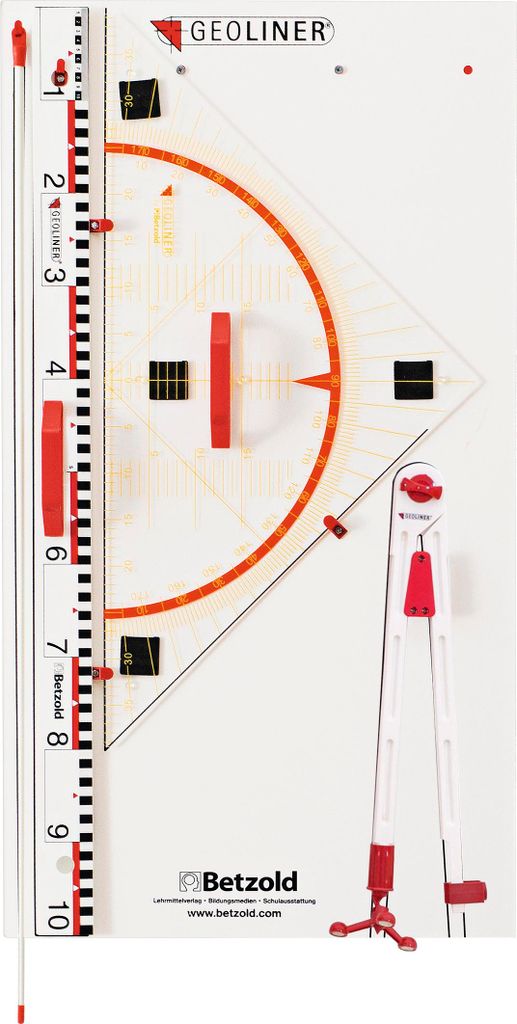 Geoliner Geräteplatte, magnetisch, 5-teilig, Ausführung: 60 cm Hypotenuse