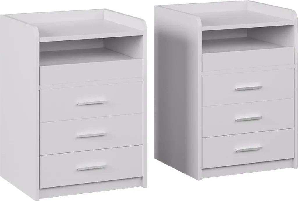Table de Nuit pour Chambre Parentale Vicco Edis 57746 Blanche Lot de 2 Unités - 2
