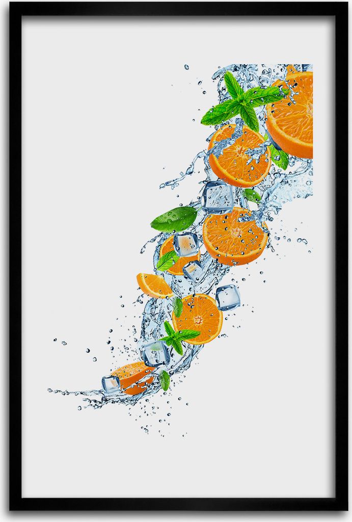 Bild - Bilderrahmen - 40 cm x 60 cm - MDF - Rahmen - Wandkunst - Orangen