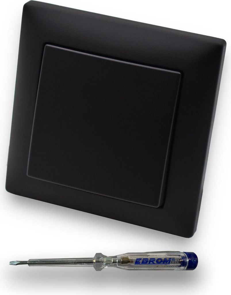 BUSCH JÄGER Wechselschalter 2000/6 US BBBlack Wippe BBBlack Rahmen Schwarz MATT