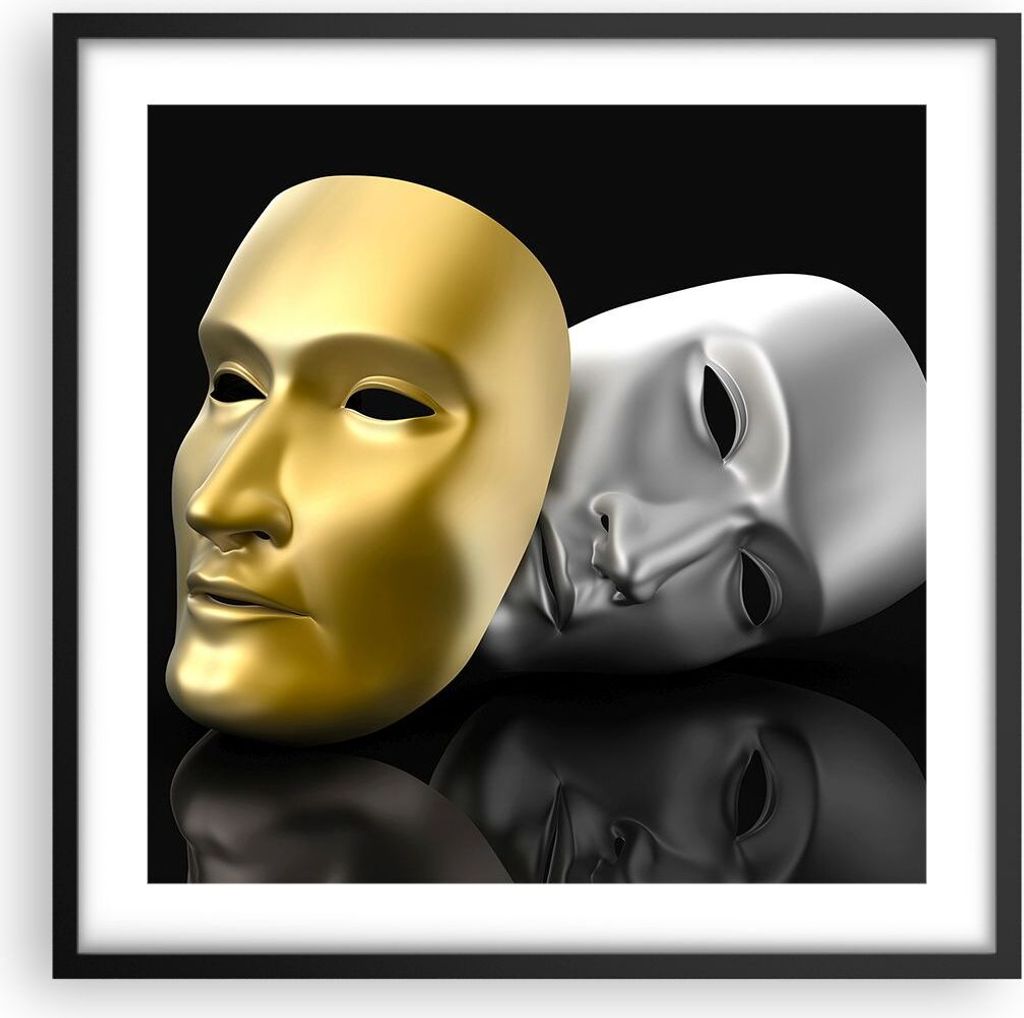 Gerahmtes Poster - Schwarzer Rahmen - Maske Theater Bühne Produktbild 