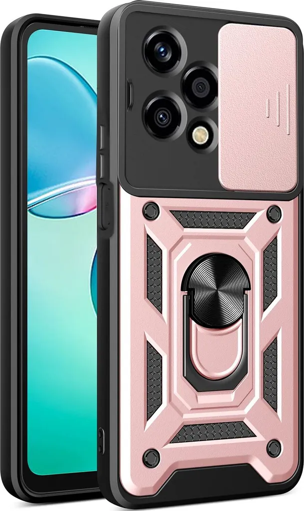 Cover Honor 200 Lite Silicon Case Rosa: Anello 360 e TPU Shockproof