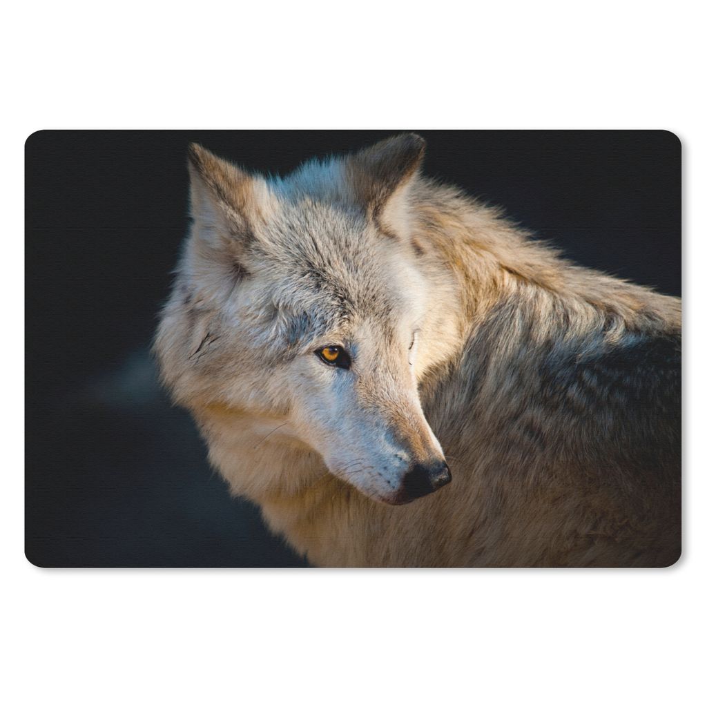 MuchoWow Mauspad Mousepad Leichter Polarwolf 27x18 cm - Mousepads - Maus Mat - Pad - Mausunterlage - Büroartikel - Desk Matten