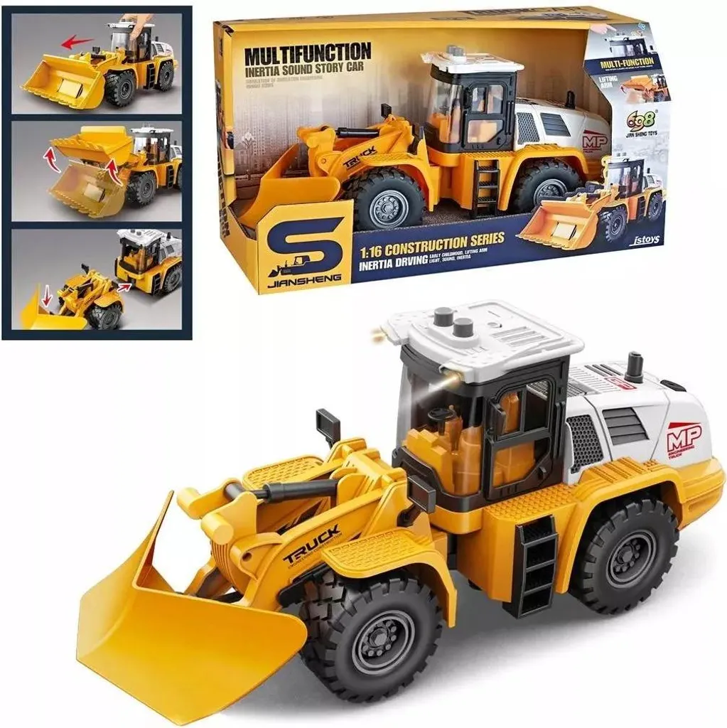 Jouet de chantier bulldozer interactif avec effets sonores et lumineux