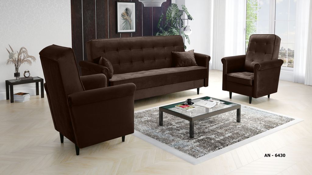 Couchgarnitur 3-1-1 ORLANDO, Couch mit Schlaffunktion und Produktbild 