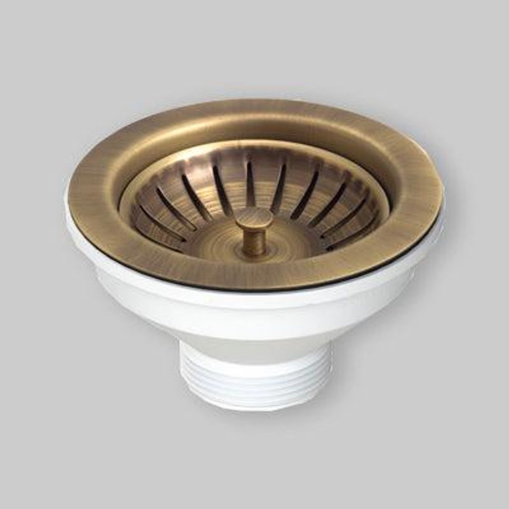 Desagüe de latón envejecido para lavabo de cocina, con Imagen del producto 