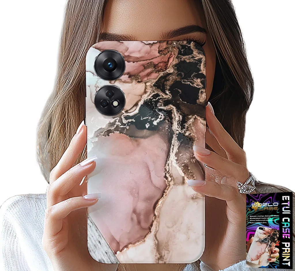 Custodia Design Oppo Reno8 T 4G - Estetica Marmo e Vetro 9H