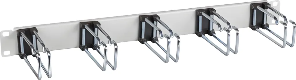 Panneau de gestion de câbles EFB 19 pouces 1U avec 5 étriers doubles 75mm