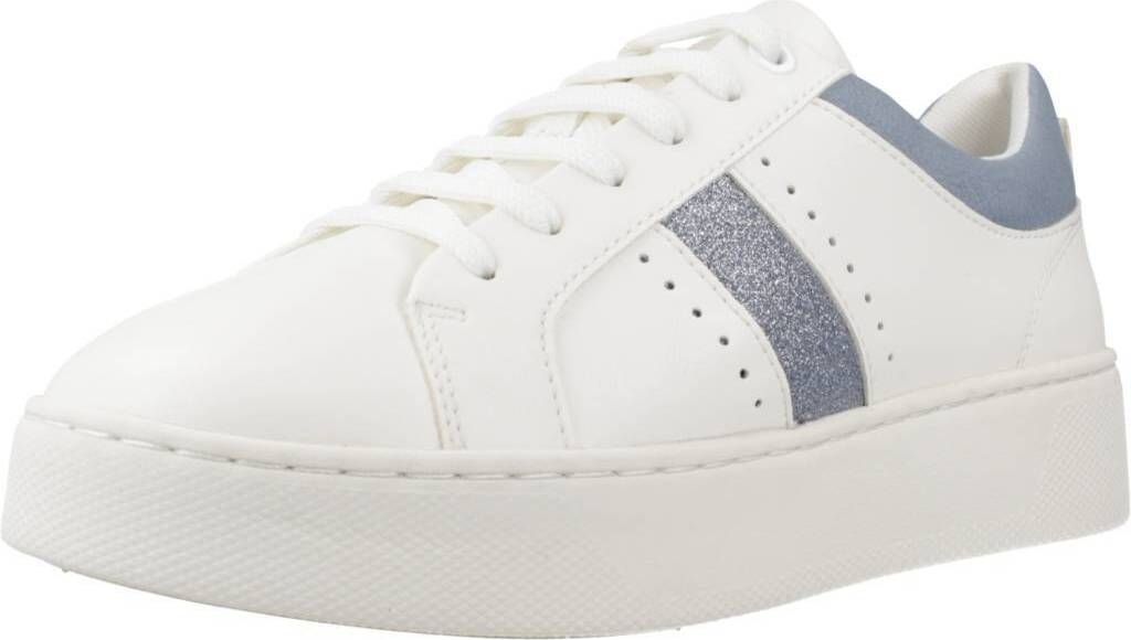 Geox D Skyely A Frauen Schnürung Synthetik Turnschuhe Weiß Blau – undefined / Weiß Blau