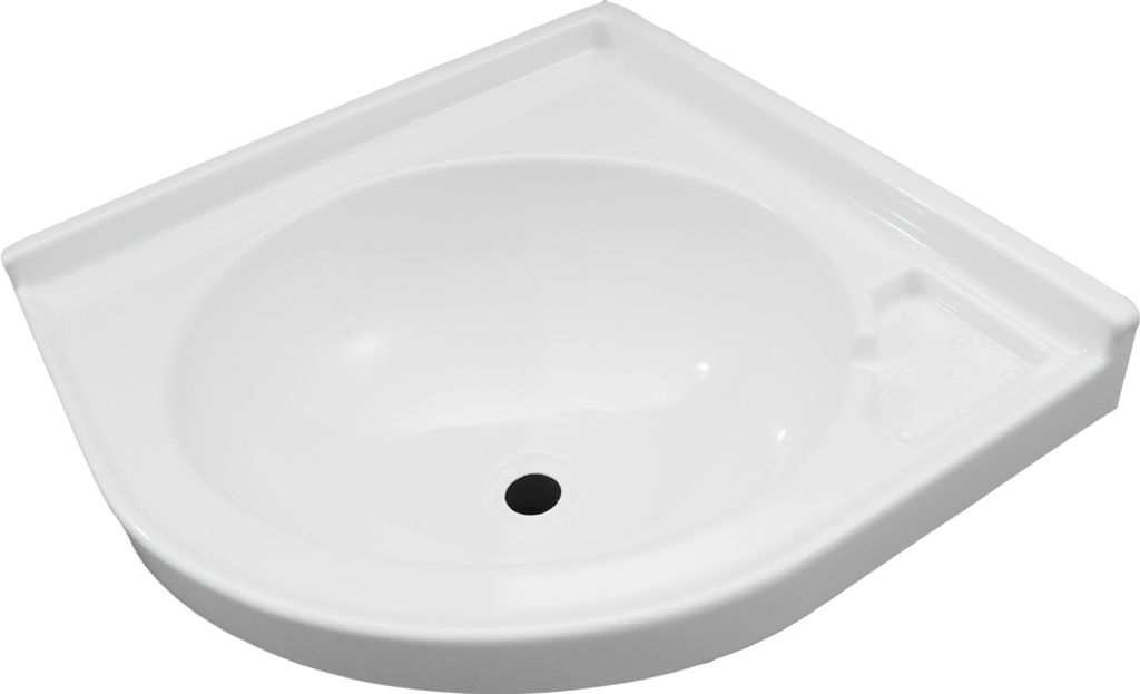 Waschbecken Eckwaschbecken Wohnmobil Wohnwagen Caravan Camping Boot 418x418x155 mm weiß ABS