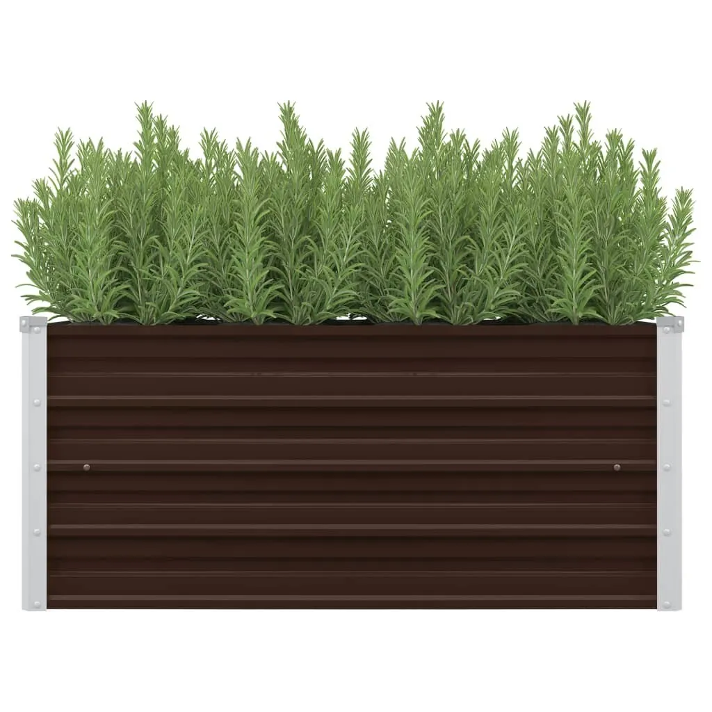 Jardinière en acier galvanisé antirouille brun, bac extérieur durable