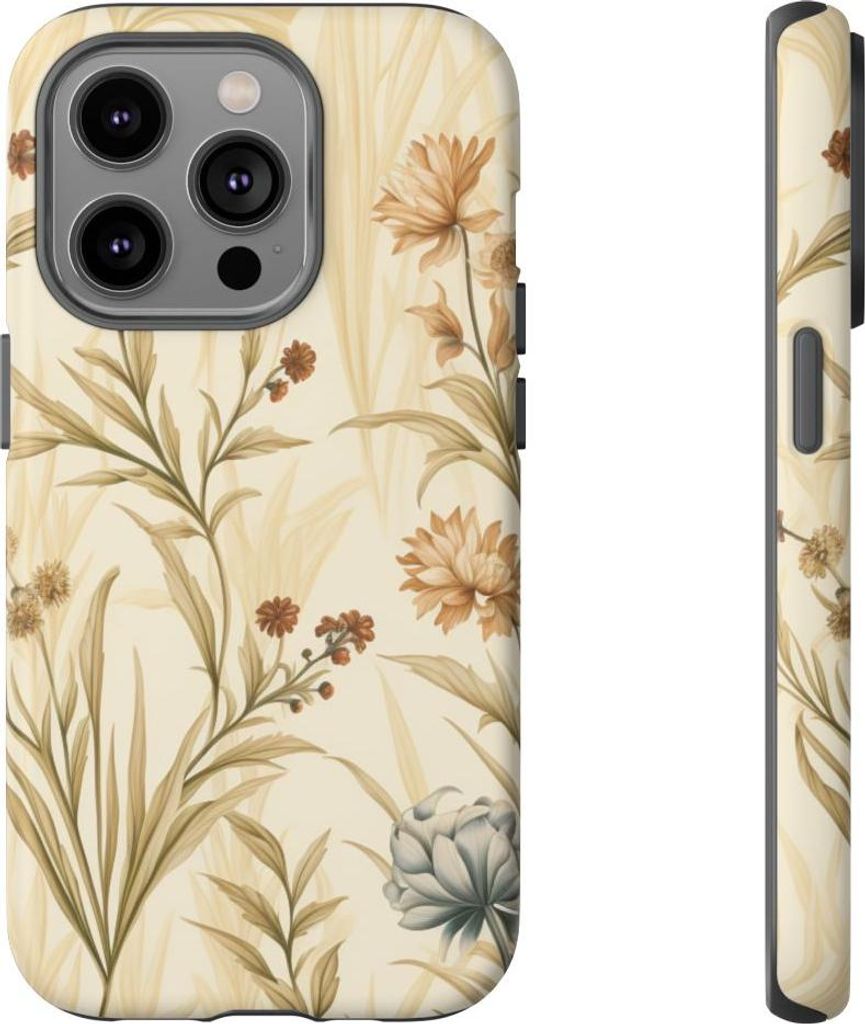 Zartes Wiesenpflanzen- und Gräsermuster – Hülle Kompatibel mit iPhone 14 Pro