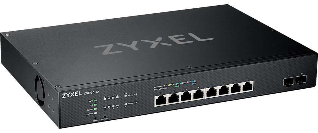 ZyXEL XS1930-10 - Switch - Smart - 8 x 100/1000/2.5G/5G/10GBase-T + 2 x 10 Gigabit SFP+