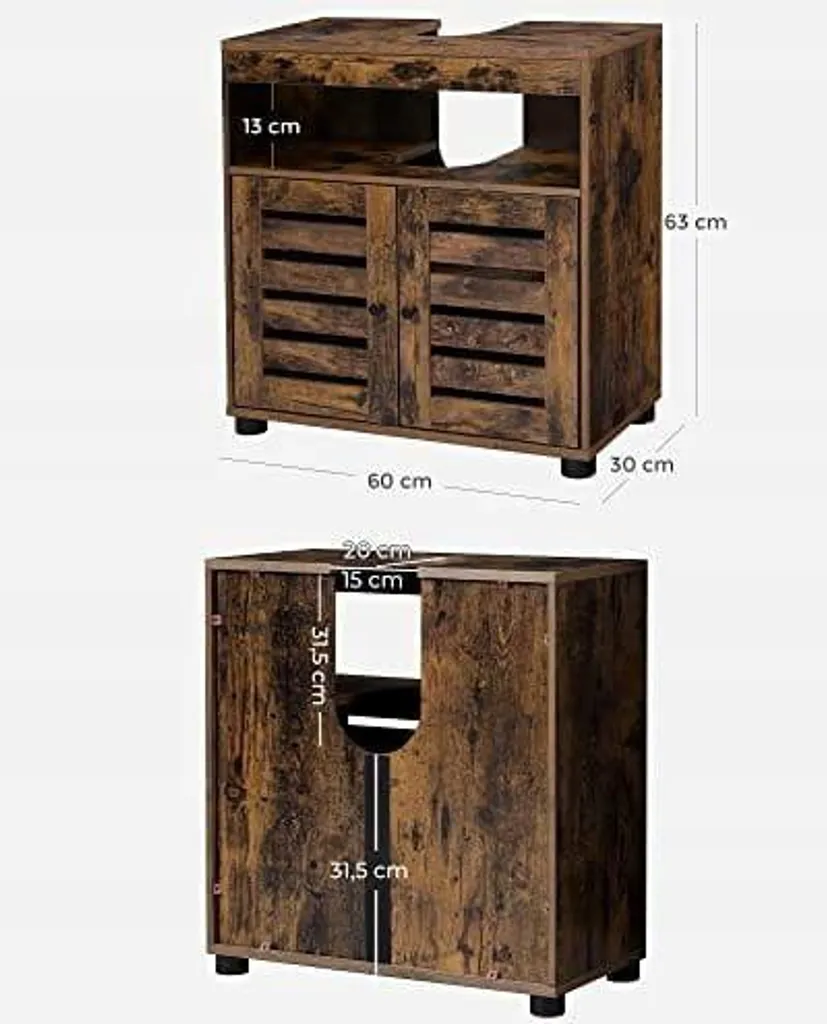 Mobile Bagno 60x30x63 Marrone Rustico | Montaggio Facile & Qualità - 3
