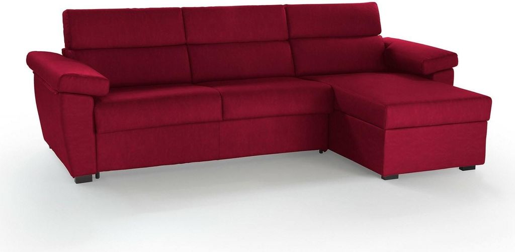Priverno - Schlafsofa mit Ottomane, 285x160 cm Rot, Abziehbar Italy