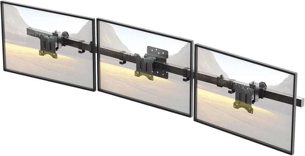 Monitor-Wandhalterung für 3 Monitore mit 17–32-Zoll-Bildschirmen, schwenk- und neigbar, VESA 75 x 75/100 x 100 mm, max. 7 kg pro Bildschirm, sch...