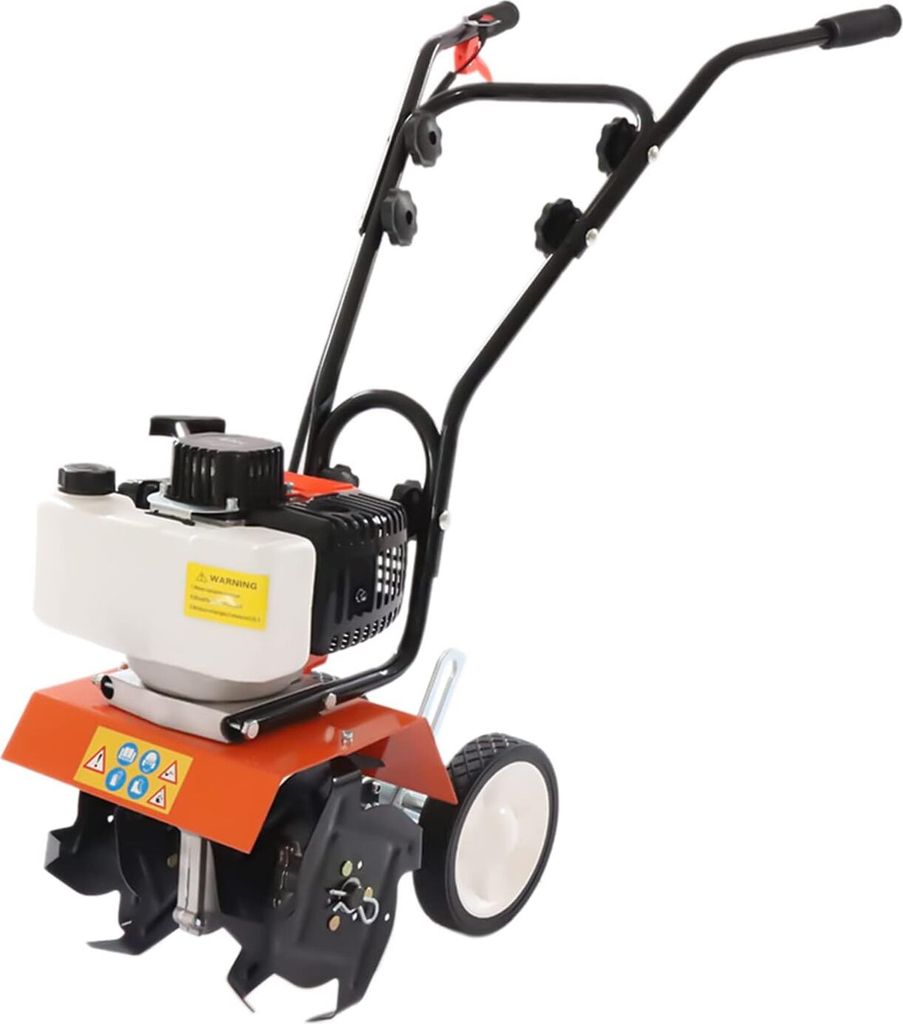 Kultivator Motorhacke Benzin Bodenhacke Gartenfräse Benzin 2-Takt Einzylinder Luftgekühlt mit 25 cm Arbeitsbreite und 10cm Arbeitstiefe für Pfl...