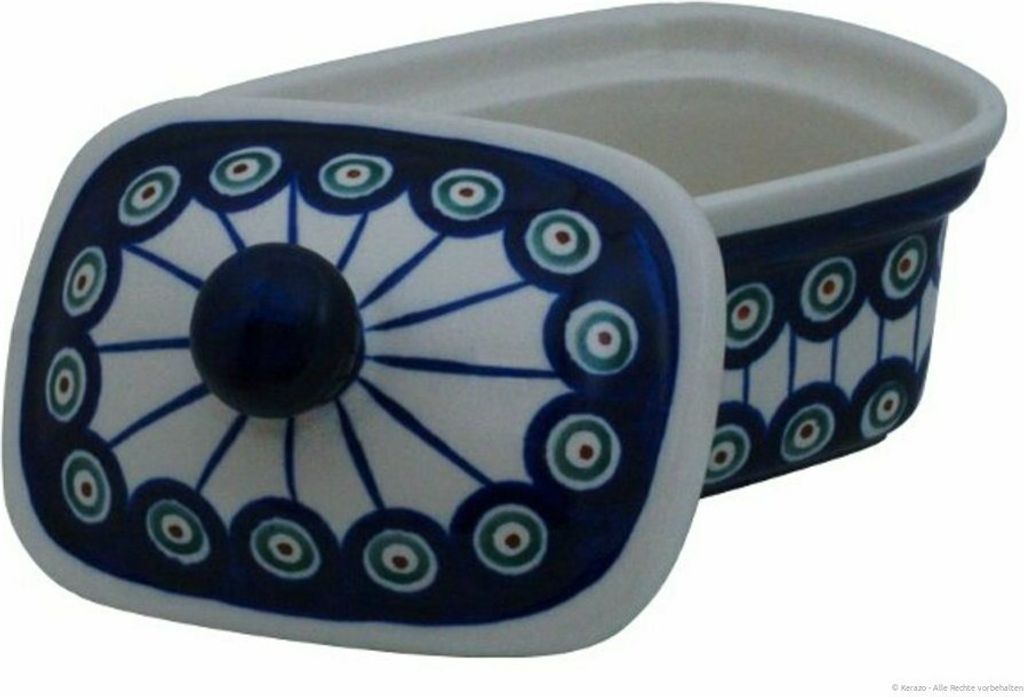 Traditionelle Bunzlauer Keramik Butterdose / Margarinedose Produktbild 
