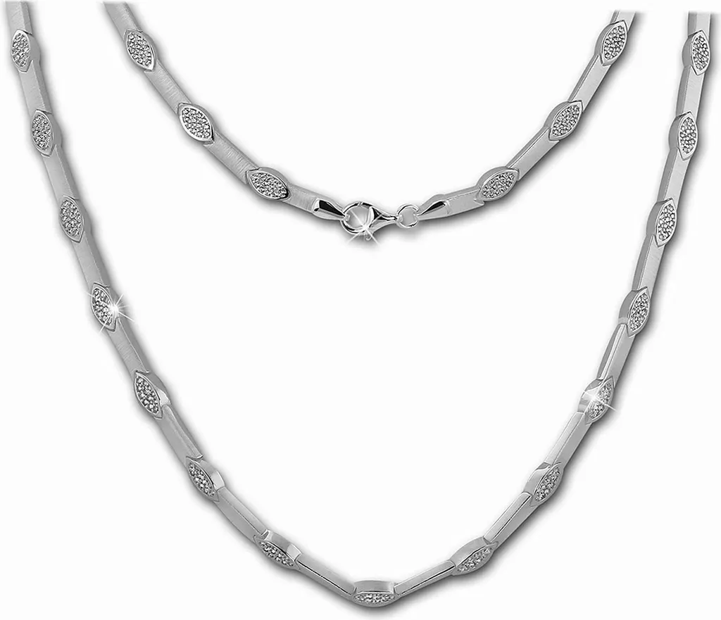 Collier Argent 925 Anti-Allergie Pendentif Eye Blanc pour Peau Sensible