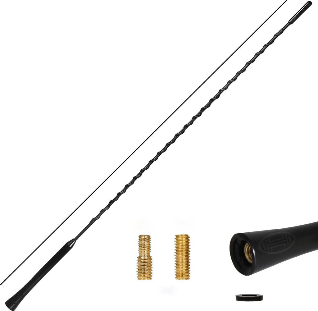 HEYNER Antenne Ersatzstab 55 cm M5 & M6 Universal KFZ Radio-Spiral Antenne AM FM DAB+ Fiberglas kurz Dachantenne Antennenersatzstab Kurzstabantenne