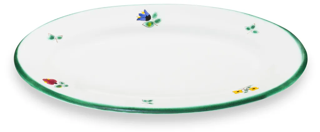 Plat ovale avec drapeau Gmundner Keramik Streublumen de 21x14cm