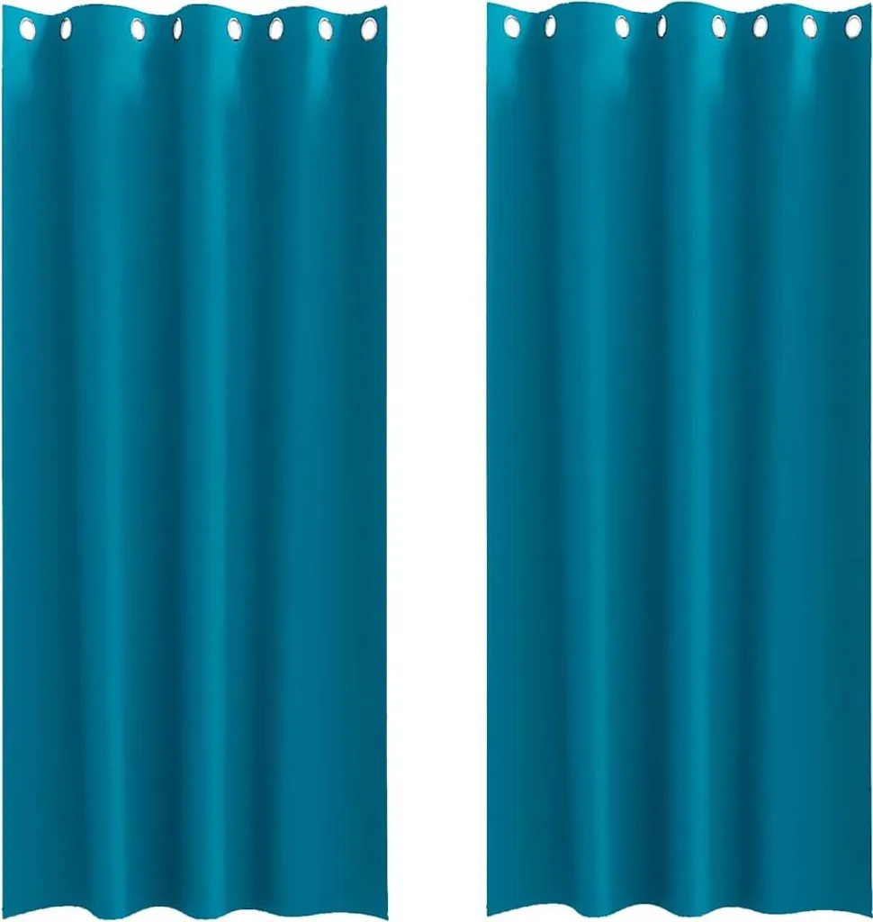 vidaXL Tende oscuranti con anelli 2 pezzi Turchese 225 x 140 cm