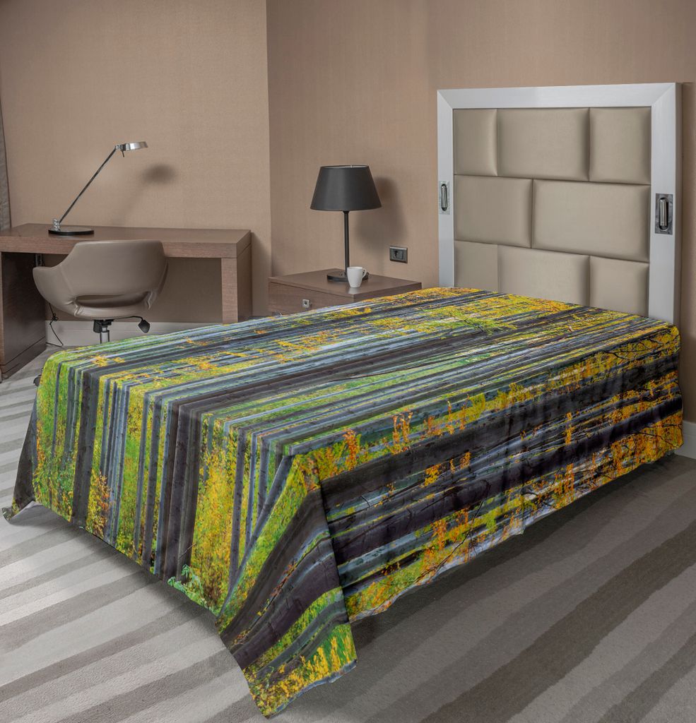 ABAKUHAUS Fallen Bettlaken, Üppiger Buche-Fall-Baum mit ländlichem Landschafts-Design der hohen Körper-Wildnis, weiches bequemes oberes Bettlake...