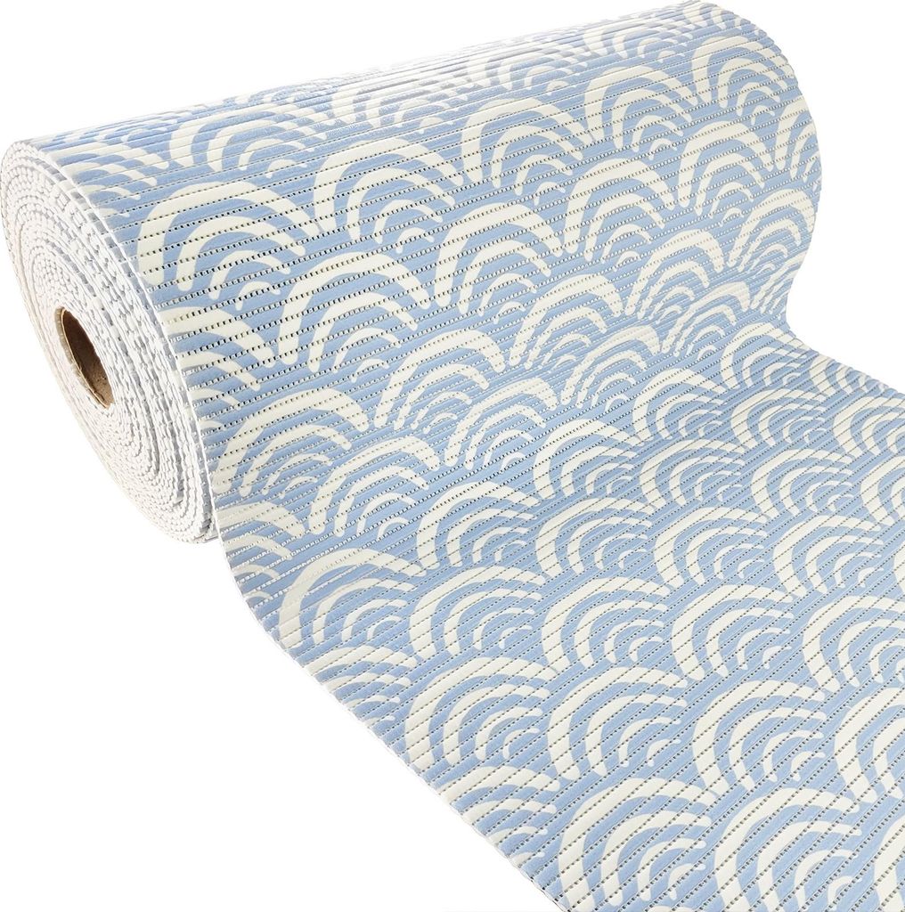 Weichschaummatte Bad 65x180 cm - Wellen - Badematte aus weichem, atmungsaktivem PVC - Antirutschmatte Bad für Innen- und Außenbereiche - Badteppi...