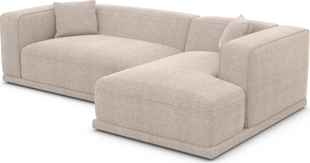 Strukturstoff L-Form Sofa Diora Beige Rechts